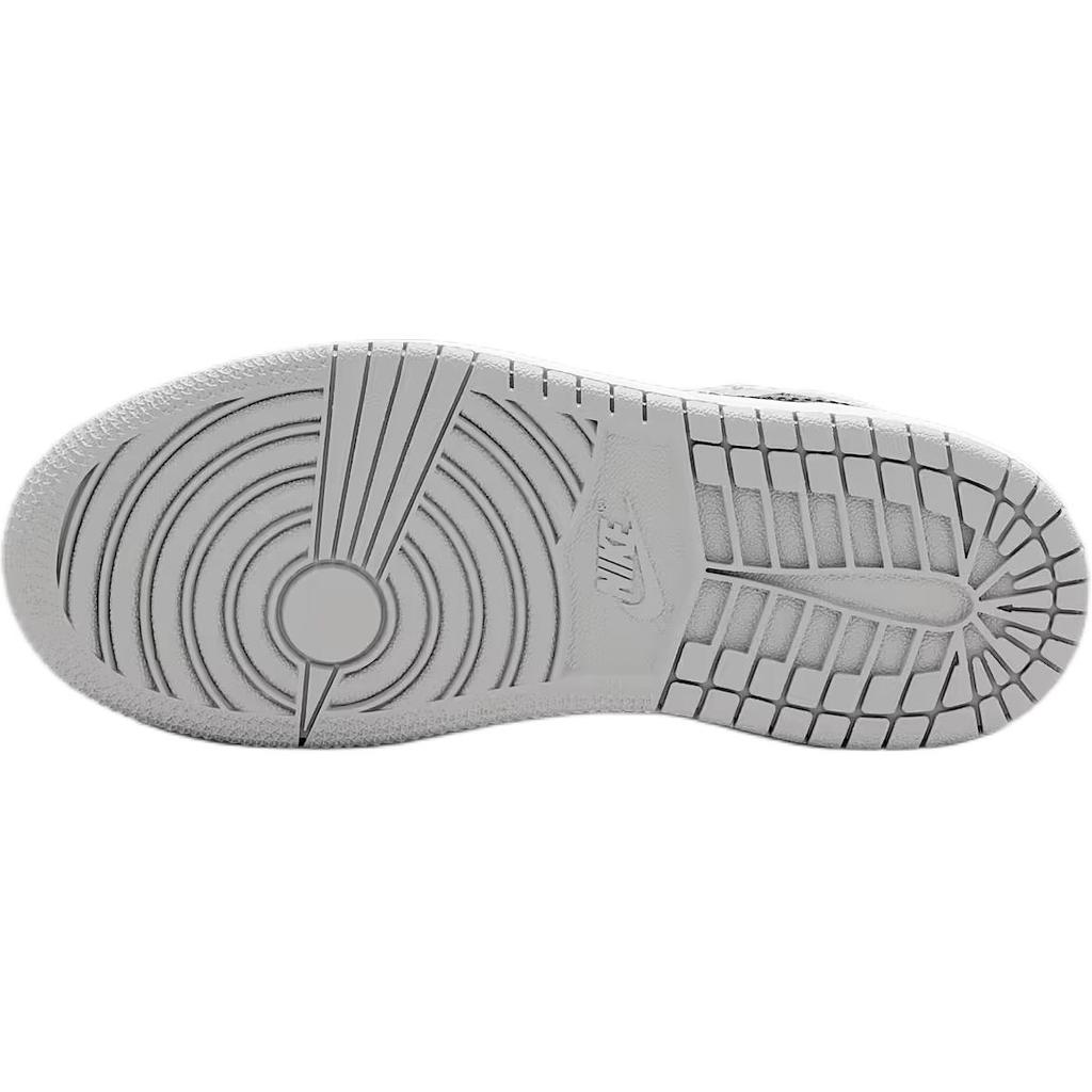 Air Jordan 1 Mid PS Barons Kids Sneakers White Light-Smoke-Grey Black DQ8424-101