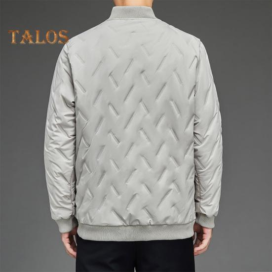 Męski zimowy płaszcz bawełniany z kieszeniami, kołnierzem stójką, długim rękawem, pogrubioną aksamitną podszewką, kurtka wiatroszczelna