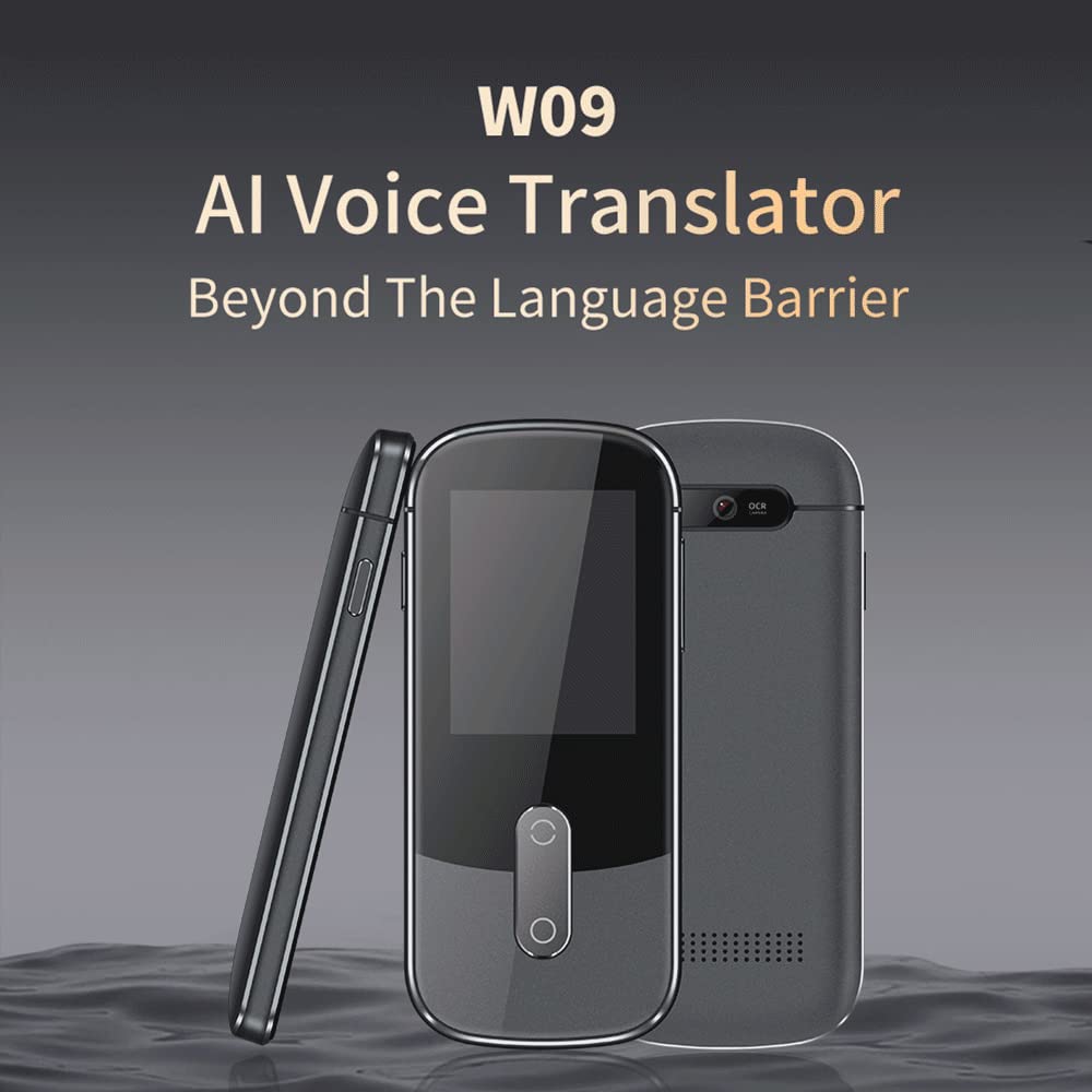 Wooask W09 Portable Translator Supports 127 Photo Offline HD Perfect for Language Bluetooth True Wireless Hotspot Battery Black Earbuds, Languages,