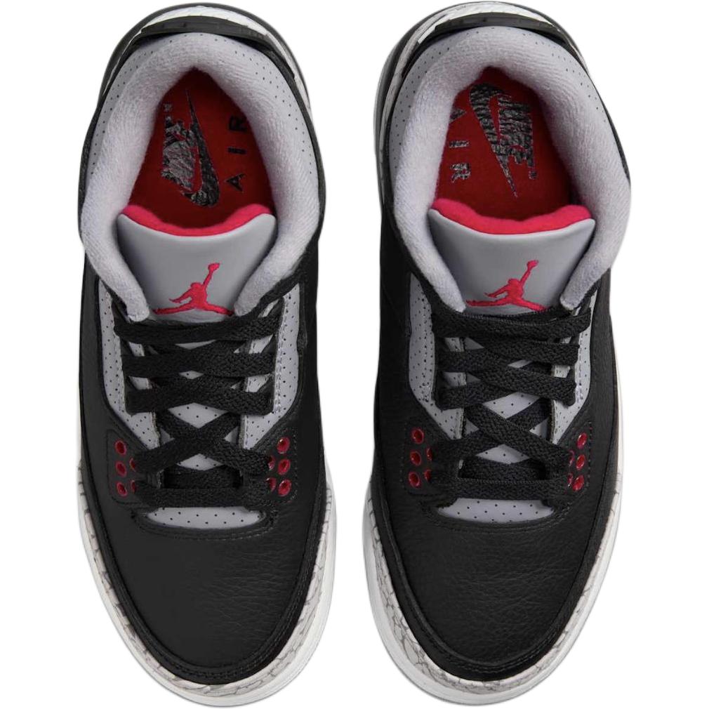 Novo Jordan Air Jordan 3 Amortecimento Anti-Impacto Cano Médio Sapatos de Basquetebol Infantil Preto Adolescentes DM0967-010