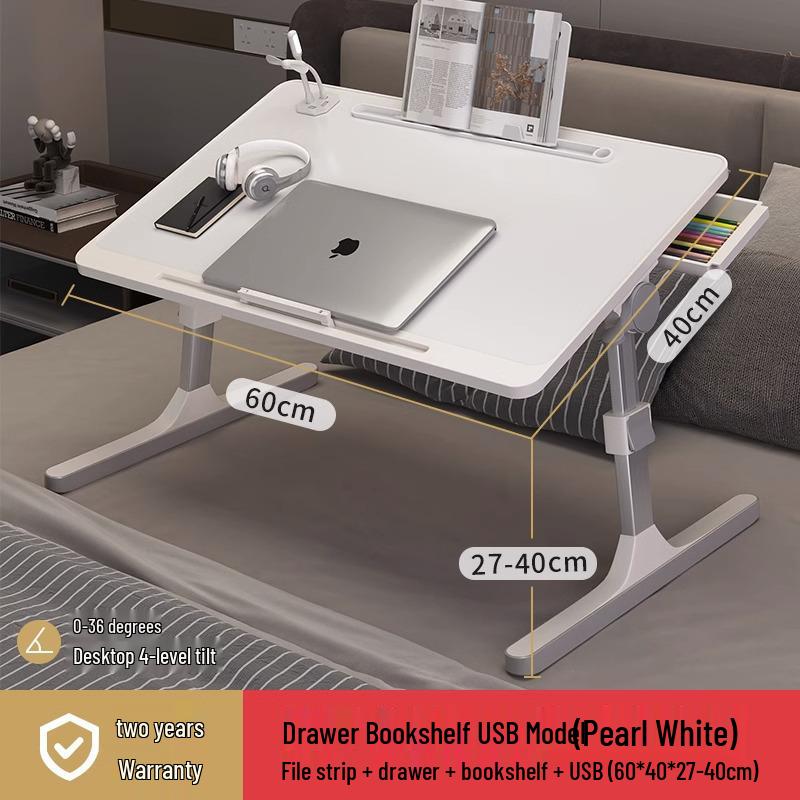 Adjustable Bedside Table: Folding Computer Desk for Student Dorms, Bedrooms, or Home Study