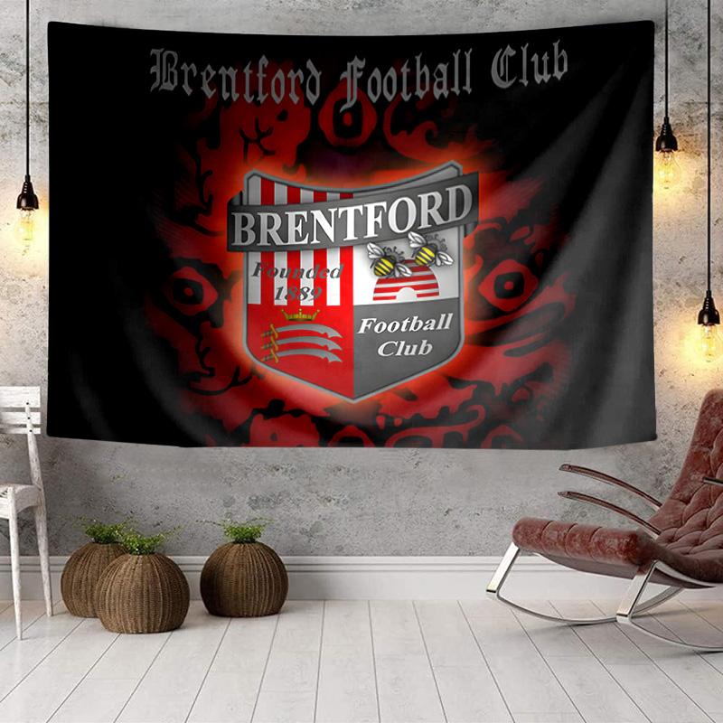Brentford Football Club Crest Tapestry, Unique Design Tapestry, Wall Decor for Bedroom,Livingroom, Playroom,Heartwarming Fan Holiday Gifts