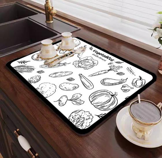 Diatom Mud Absorbent Kitchen Countertop Drying & Coaster Mat