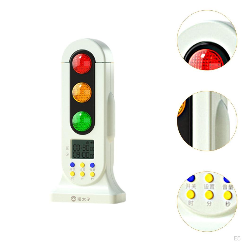 Mini Traffic Light Visual Timer Count Down Clock Double Modes Time ...