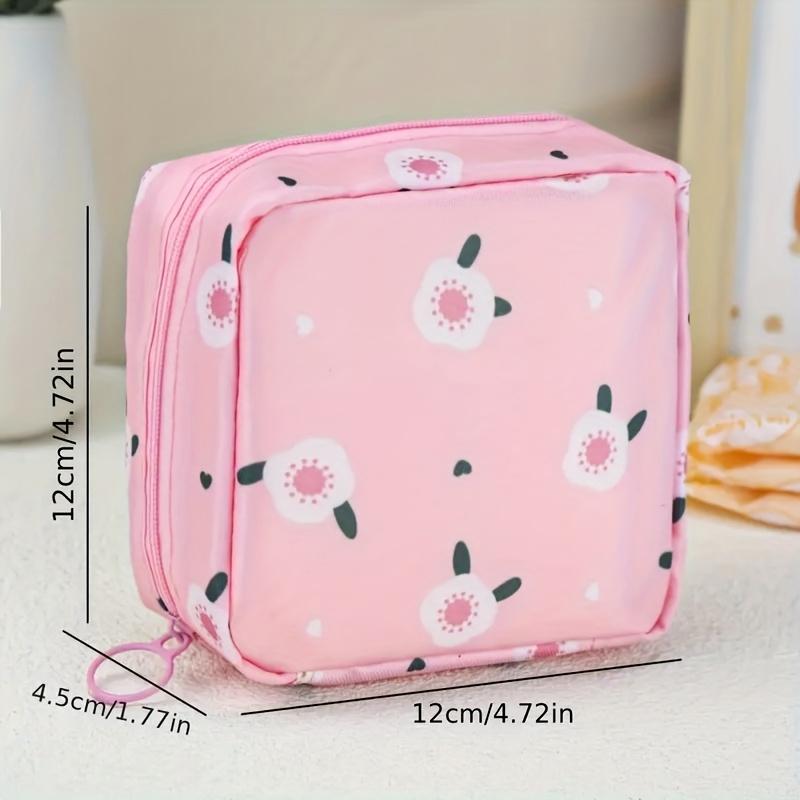 There Are 4 Color Options Available: Cartoon Sanitary Pad Storage Bag, Portable Girl's Menstrual Pouch, Large-capacity Small