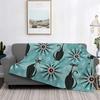 Cute Black Cat Blankets Soft Warm Flannel Mid Century Meow Retro Atomic Kitties Throw Blanket for Bedding Couch Bedspread, Gifts