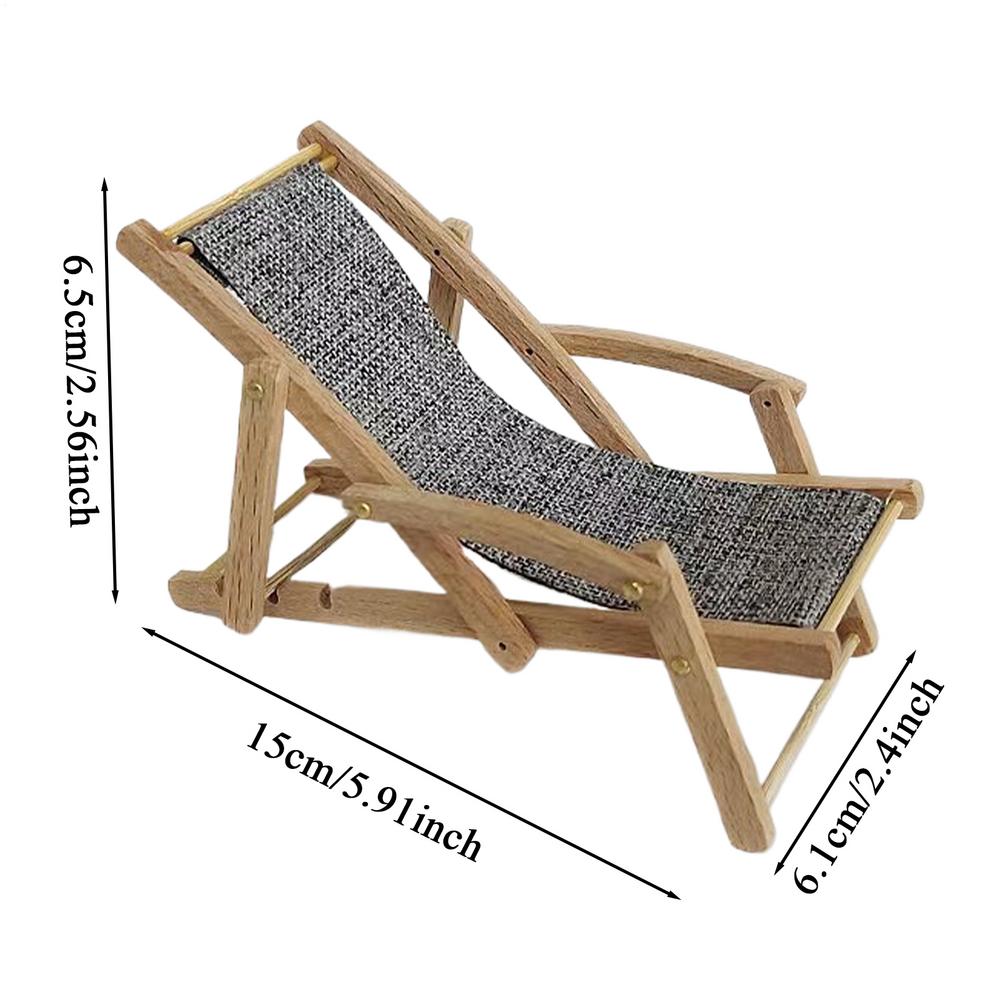 Miniature Doll House Furniture Wood Lounger Miniature Doll House Decoration Furniture For Kids Teens Small Desktop Ornament