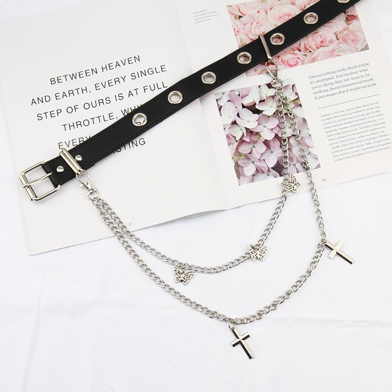 

Пояс женский крутой цепочка бабочка украшение панк ремень, цепочка для брюк аксессуары Jk униформа хип-хоп украшения