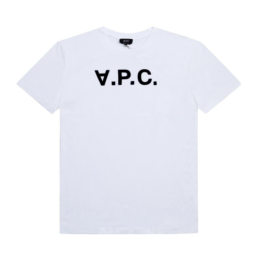 

A.p.c. VelveT Logo STandard Grand T shirT M26384 Tae whiTe Dark Navy COHBM M26384 TAE WHITE/DARK NAVY (XL)