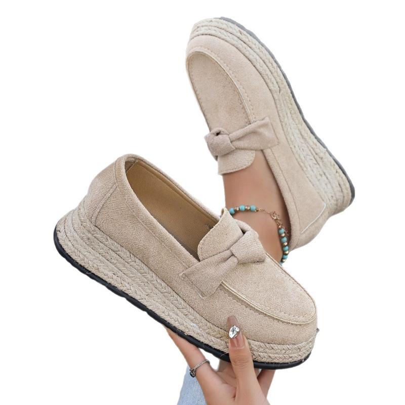 New Style Platform Shoes for Women - One-piece Slip-on Wedge Fisherman Casual Flats
