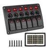 Marine Rocker Switch Panel 12~24V Circuit Control Car Switch Panel with Sticker Interior Parts 6 Gang LED Light Auto Replacement Parts Waterproof