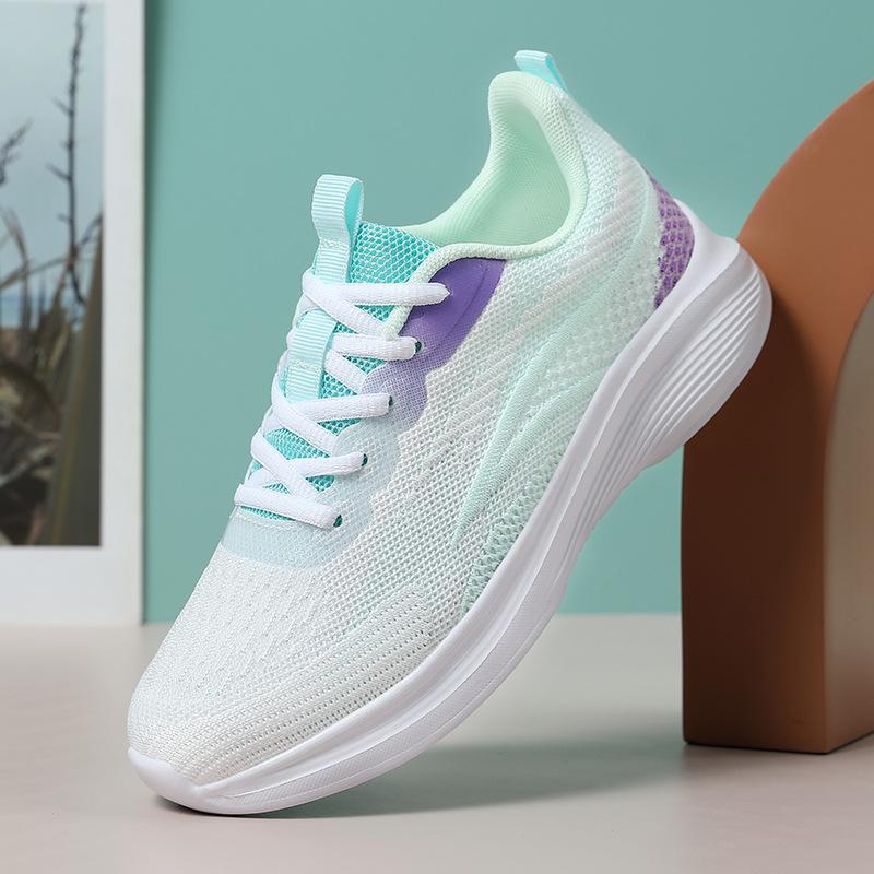 Running women's shoes new spring mesh lightweight soft sole not tired feet black sports and leisure shoes