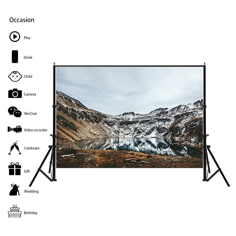 Winter Nature Landscape Photography Background Snow Mountain Forest Studio Photo Backdrops Christmas Theme Living Room Wall Hanging Tapestry Decor