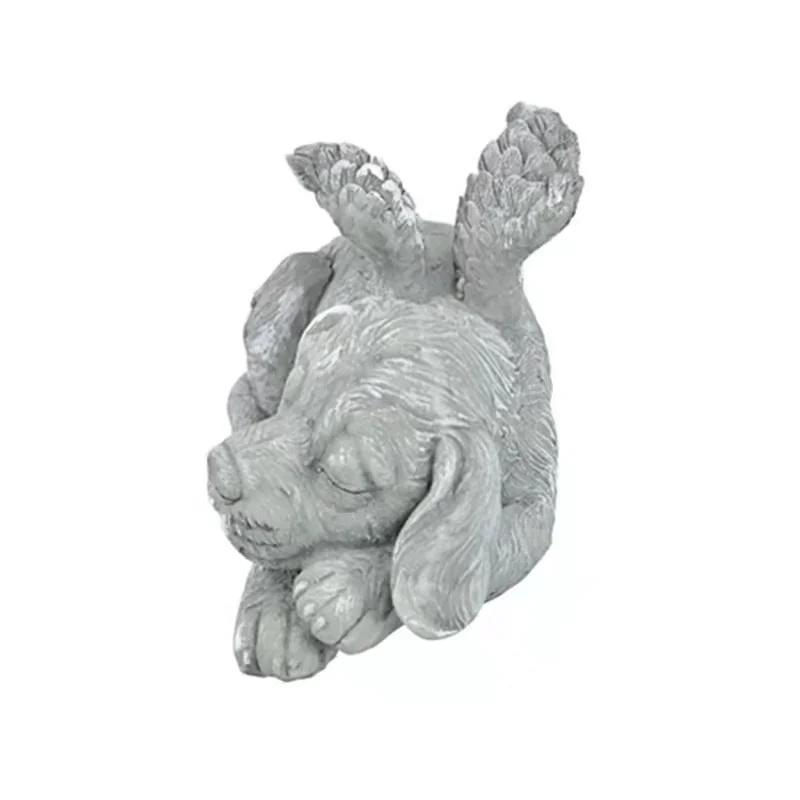 Harz Engel Hund Katze Statue Garten Dekor Welpe Grabstein Skulptur Ornamente Geschenke für Hof Heimdekoration