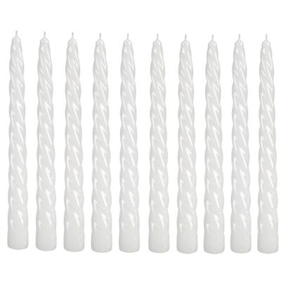 White Curly Candle 24cm 10 Pieces