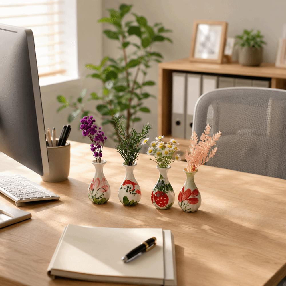 Chinese Style Vase Refrigerator Sticker Magnetic Flower Arrangement Container Refrigerator