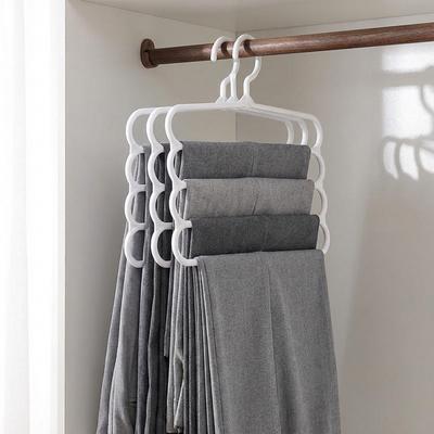 5 Pcs Foldable Multi-Layer Pants Organizer Rack, Space Saver. 32x29cm, PP, Sturdy, for Closet