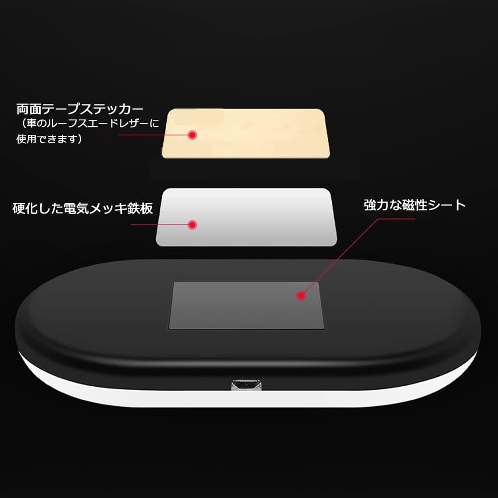 HASAIKA Car Roof Light,Car Atmosphere Light,Rear Car Ceiling Light,Car Dome Light,LED Reading Light,Black Home Cabinet Toilet Bedroom Light