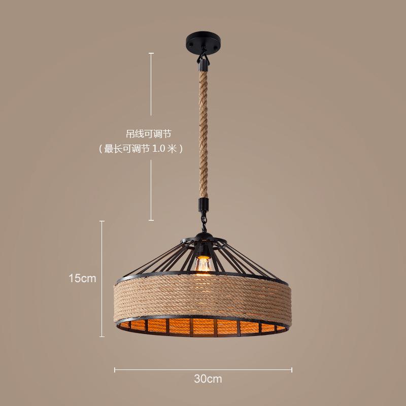 Dia 30cmClassical Hemp Rope Pendant Lamp Hanging Lustre for Ceiling Chandelier Classic Antique Industrial Iron Dining Room Light