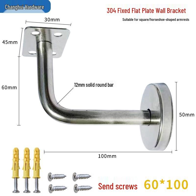 Soporte de Pared Diungzhi201 de Acero Inoxidable para Pasamanos de Escalera, Grado 304