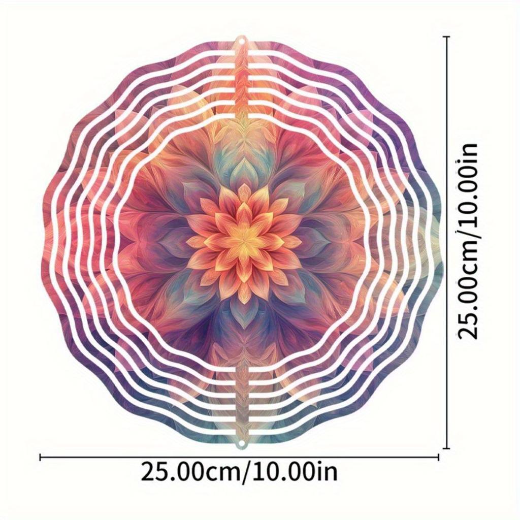 Girovento da Appendere da 10 Pollici con Gancio Girevole a 360 Gradi per Decorazione Balcone Giardino Decorazione Esterna Primavera Estate Campanelle a Vento in Metallo per Decorazione Casa