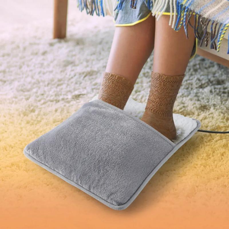 Household Feet Warmer Heater USB Soft Plush Thermal Blanket Feet Foot Warming Mat Heating Slippers for Home Office Bedroom