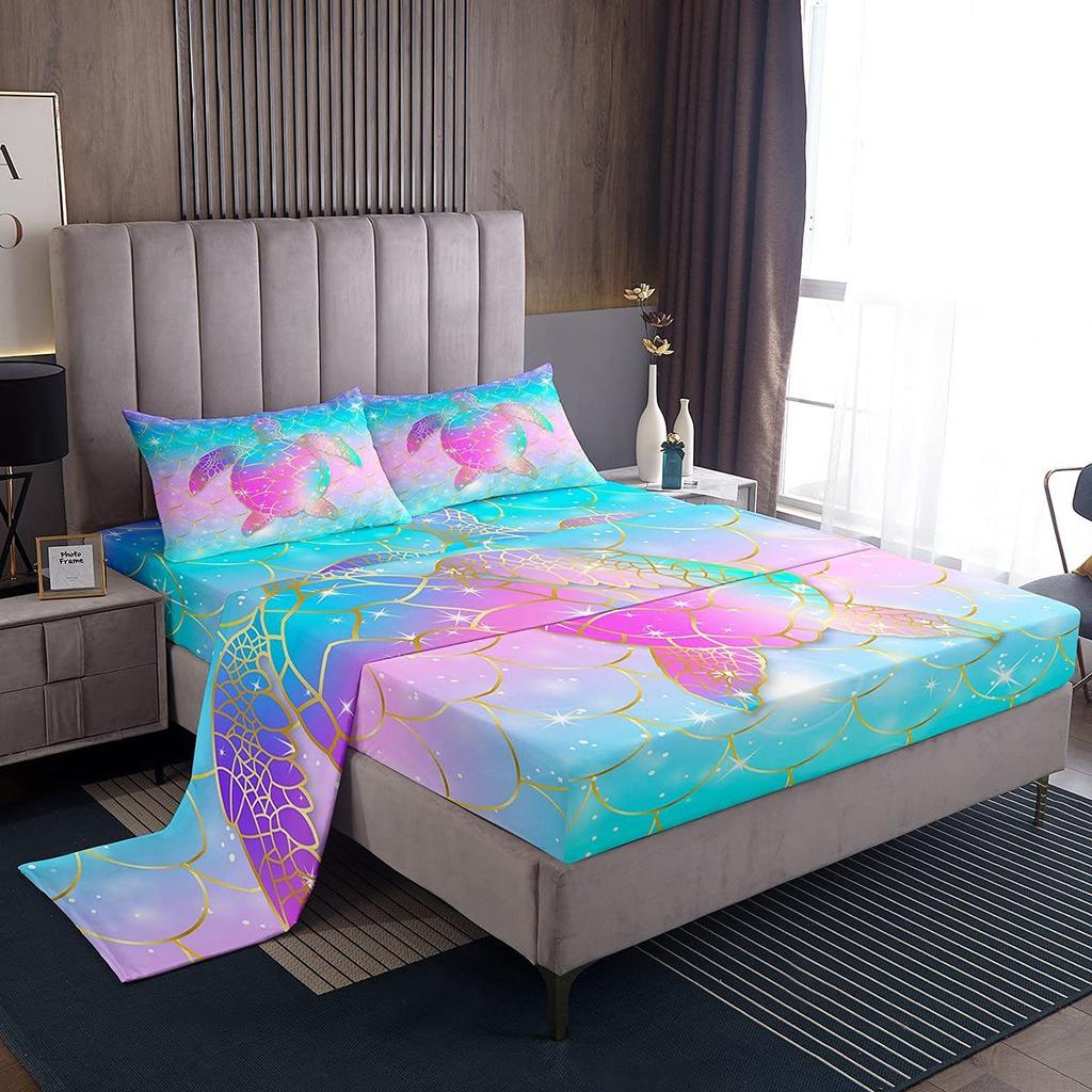 Space Planet Pattern Mattress Four-piece Bedding Set Bedroom Dormitory Bedding Decoration