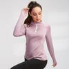 New Women'S T-Shirt Quick Drying Jacket Long Sleeved Yoga Sportswear Fitness Running Slim Fit Top Half Zip Hoodie