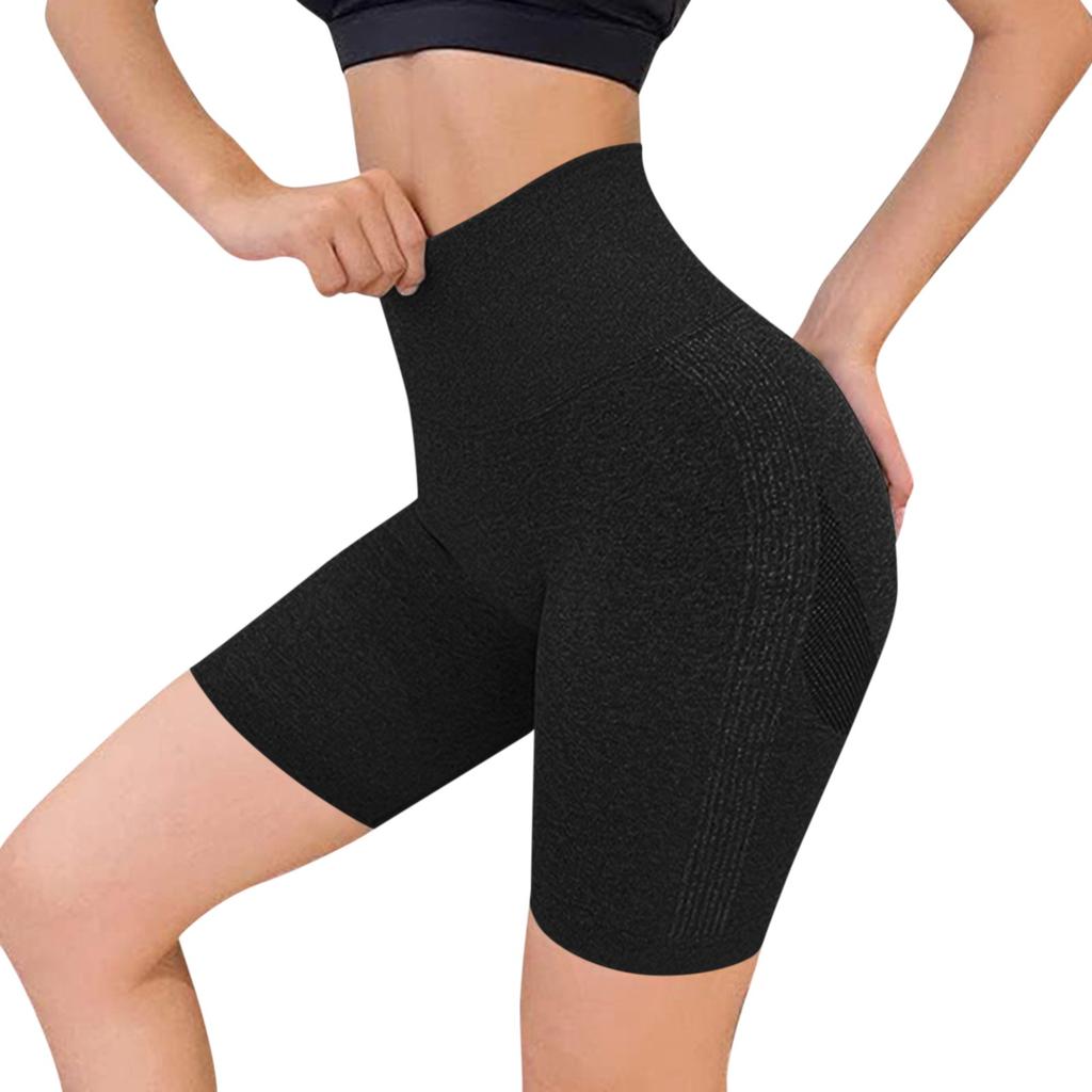 Women's Fashion Color Hip Lifting Yoga Shorts Quick Drying Breathable Sports Fitness Tight High Waist Three Part Yoga Shorts
