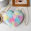 Imitation rabbit fur heart-shaped plush bag autumn and winter new women's bag versatile messenger bag love chain single shoulder portable