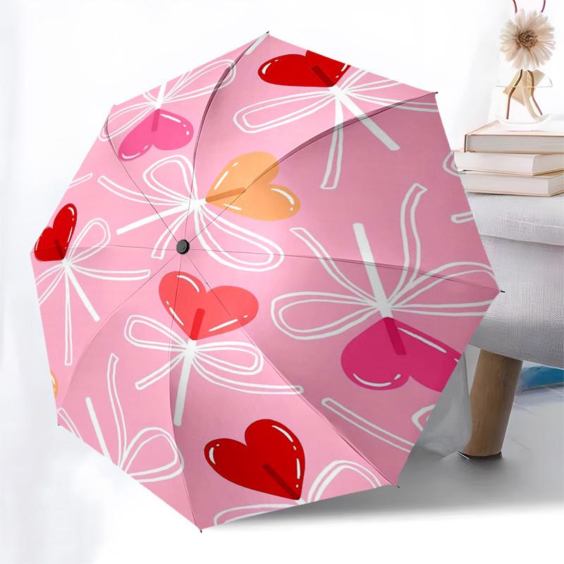 1pc Heart Lollipop Pattern Umbrella with Plastic Handle,Suitable for All Seasons Home Travel Outdoor Umbrellaptys31028