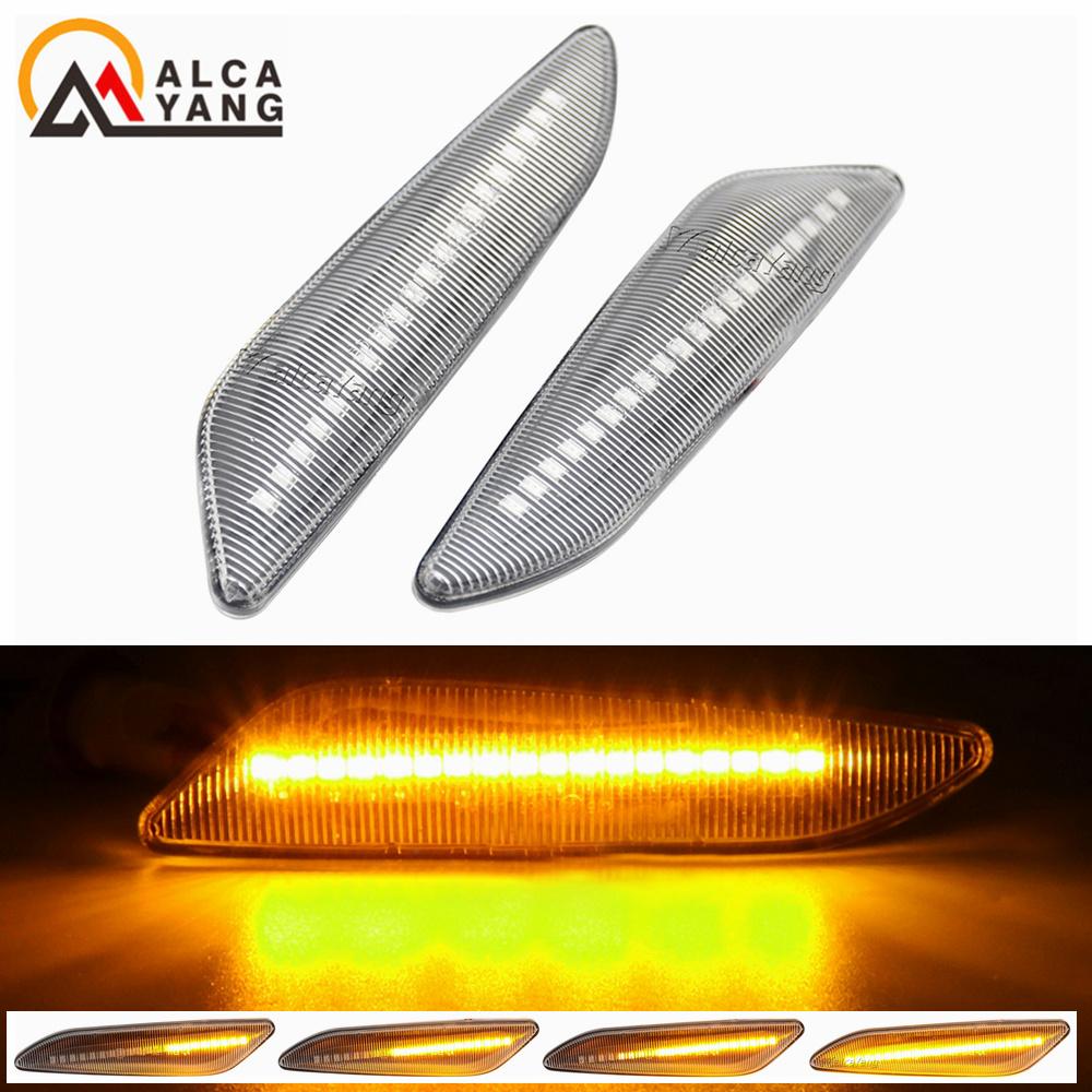 2Piece Flowing Dynamic LED Side Marker Blinker Light For Alfa Romeo 156 147 Fiat Tipo Egea 356 Lancia Delta 3 Chrysler Ypsilon