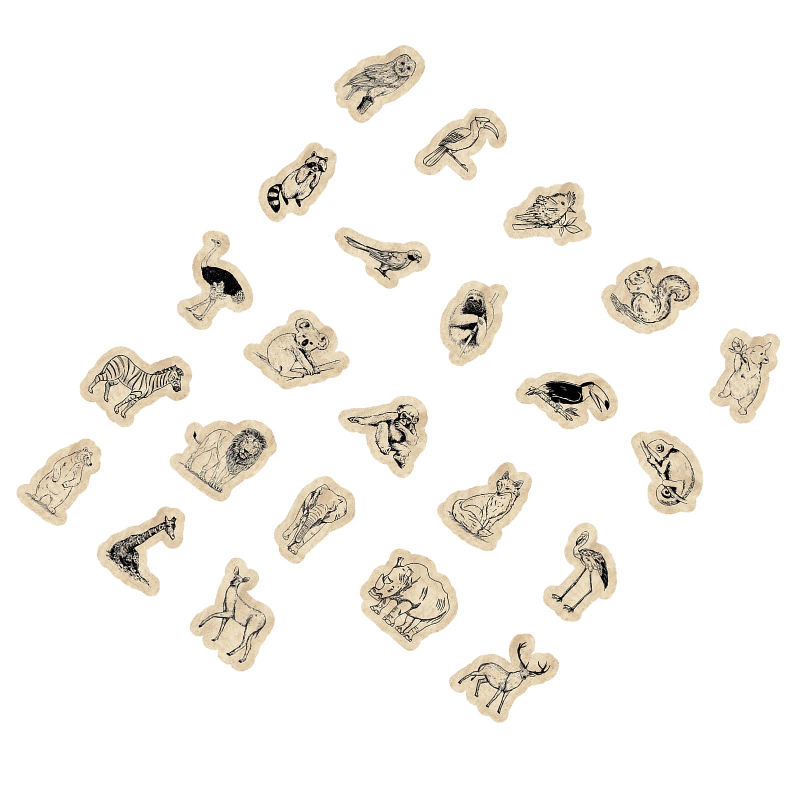 

46Pcs Vintage Animal Stickers Jungle Zoo Animal Stickers for Scrapbooking Notebooks Jungle Series