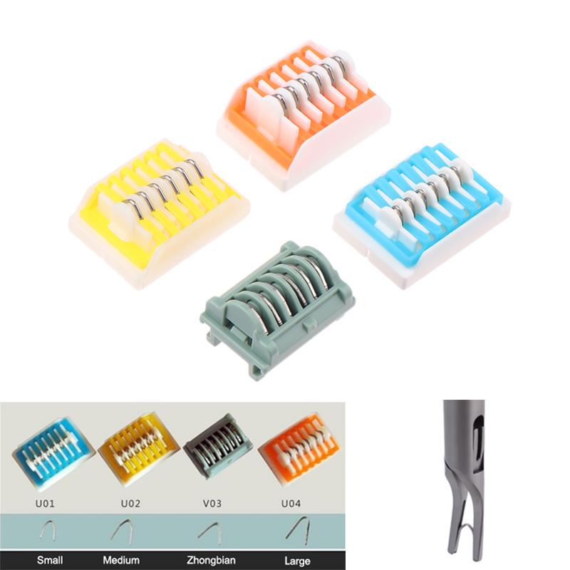 6pcs/row Medical Titanium Clamp – Laparoscopic and Endoscopic Vascular Blocking Instrument for Abdominal Surgery