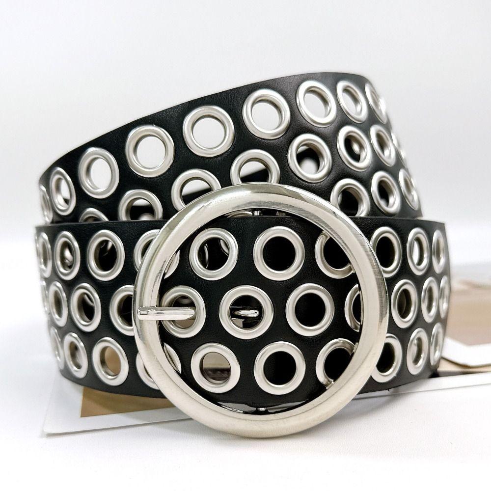 Metal Buckle PU Leather Belt Korean Style Y2K Girl Waistband Simple Wide Waistband  Outdoor