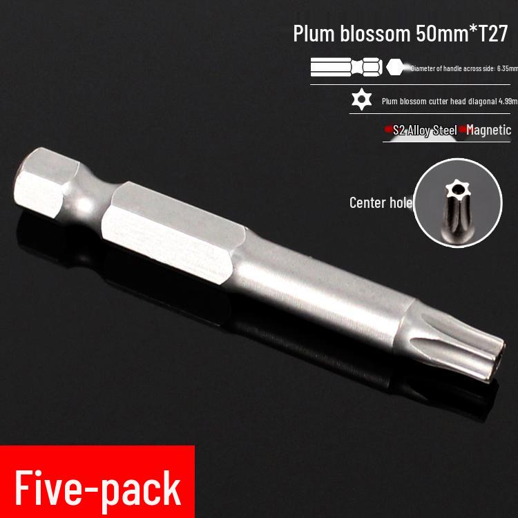 Plum Blossom S2 Magnetic Hex Screwdriver Set - 6.35mm Pneumatic Drill Bit Set