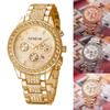 Geneva Women's Stainless Steel Bracelet Watch with Decorative Crystal Accents and Multifunction Subdials Fashion Wristwatch for Casual Wear