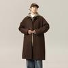 Men's Mid-Length Windproof Woolen Coat - Autumn/Winter, Japanese Style, Loose Fit, Thickened Lapel Jacket