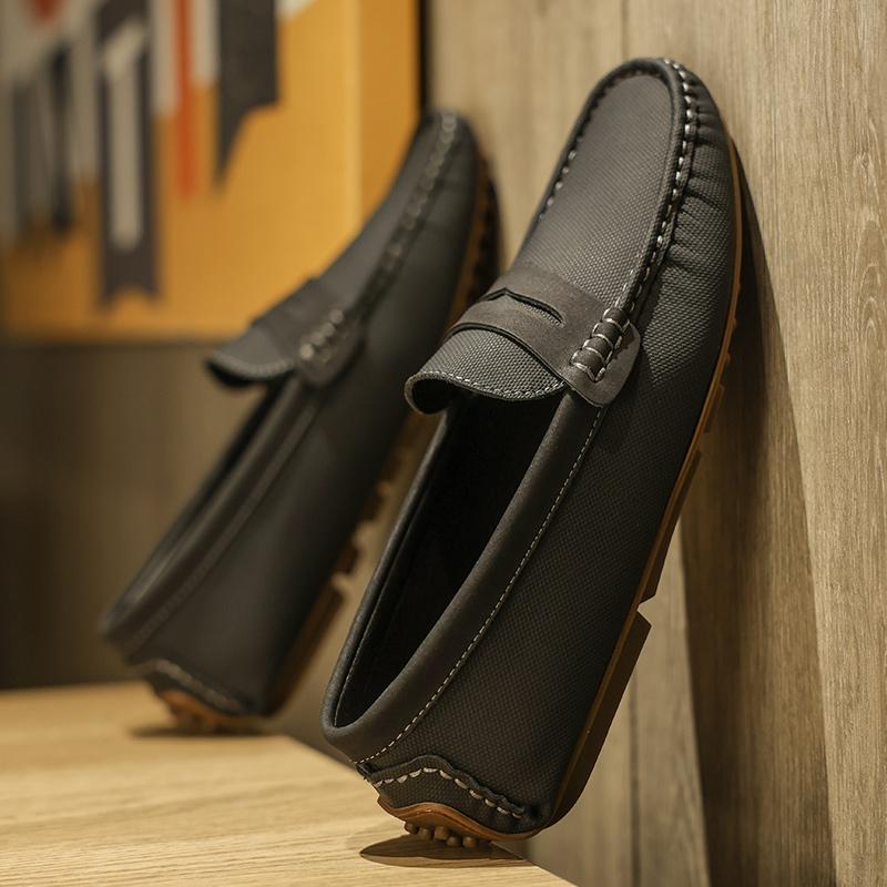 Mocasini din piele naturală pentru bărbați, design mocasin, modă, slip-on, balerini, pantofi casual eleganți, încălțăminte de condus pentru bărbați, pantofi de barcă lucrați manual