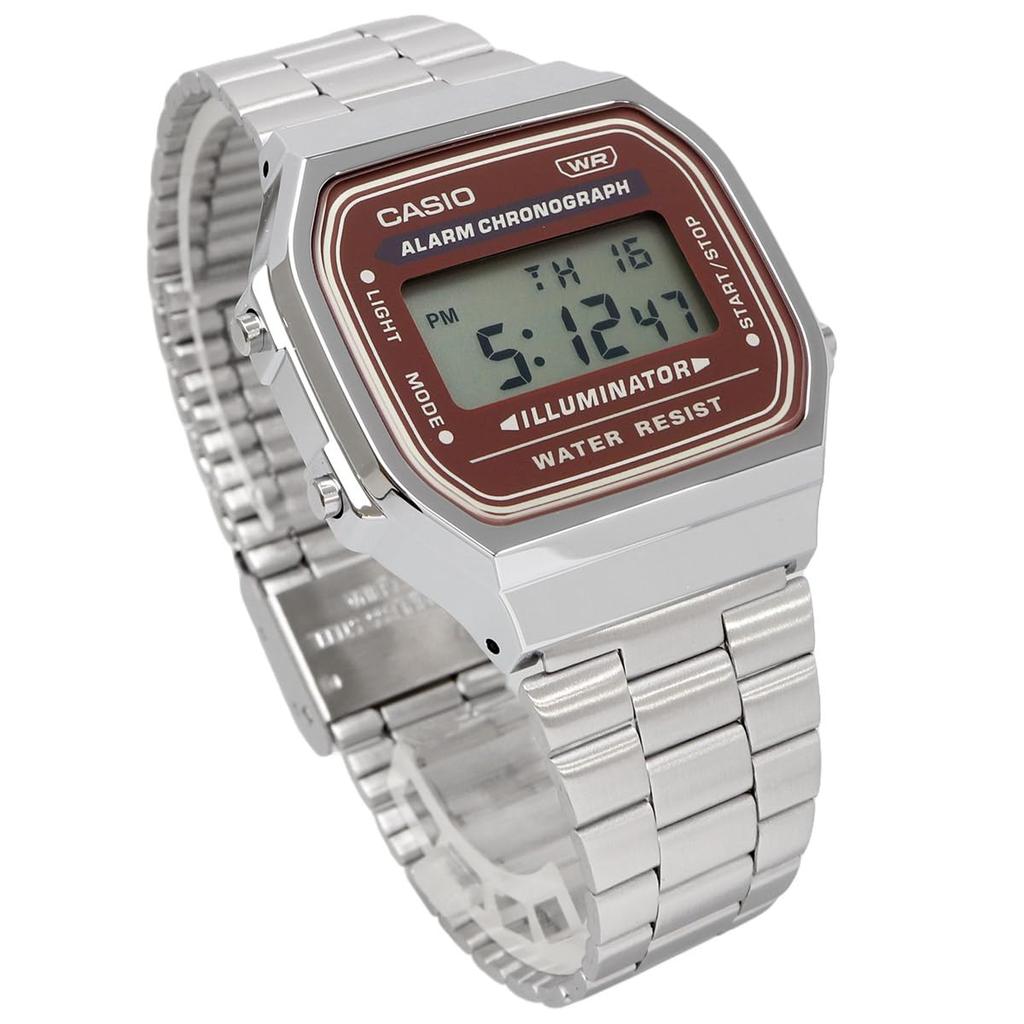 Casio Digital Watch, Vintage Series A168WA-5AY, for Men, Women, and Kids, Silver and Brown, Overseas Model [Parallel Import]