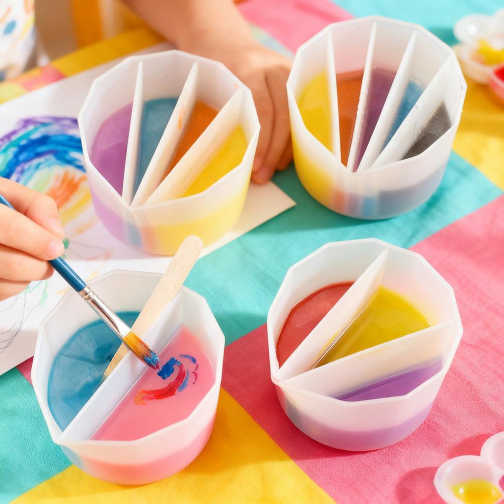 9cm Multi Channel Split Cup For Paint Pouring Reusable Resin Mixing Cup Silicone Fluid Art Split Cup For Art Drawing Accessories
