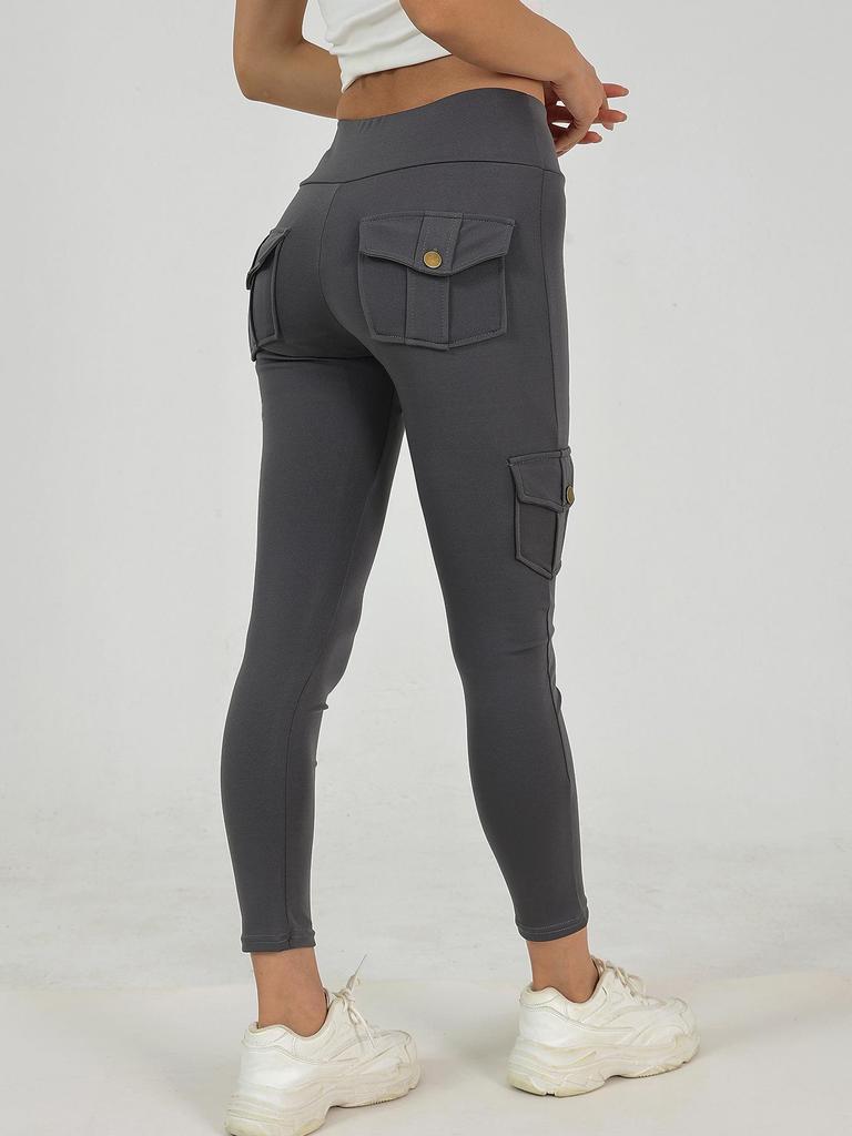 Damen High-Waist Schnelltrocknende Yogahose - Elastische, Hüfthebende Fitness-Leggings