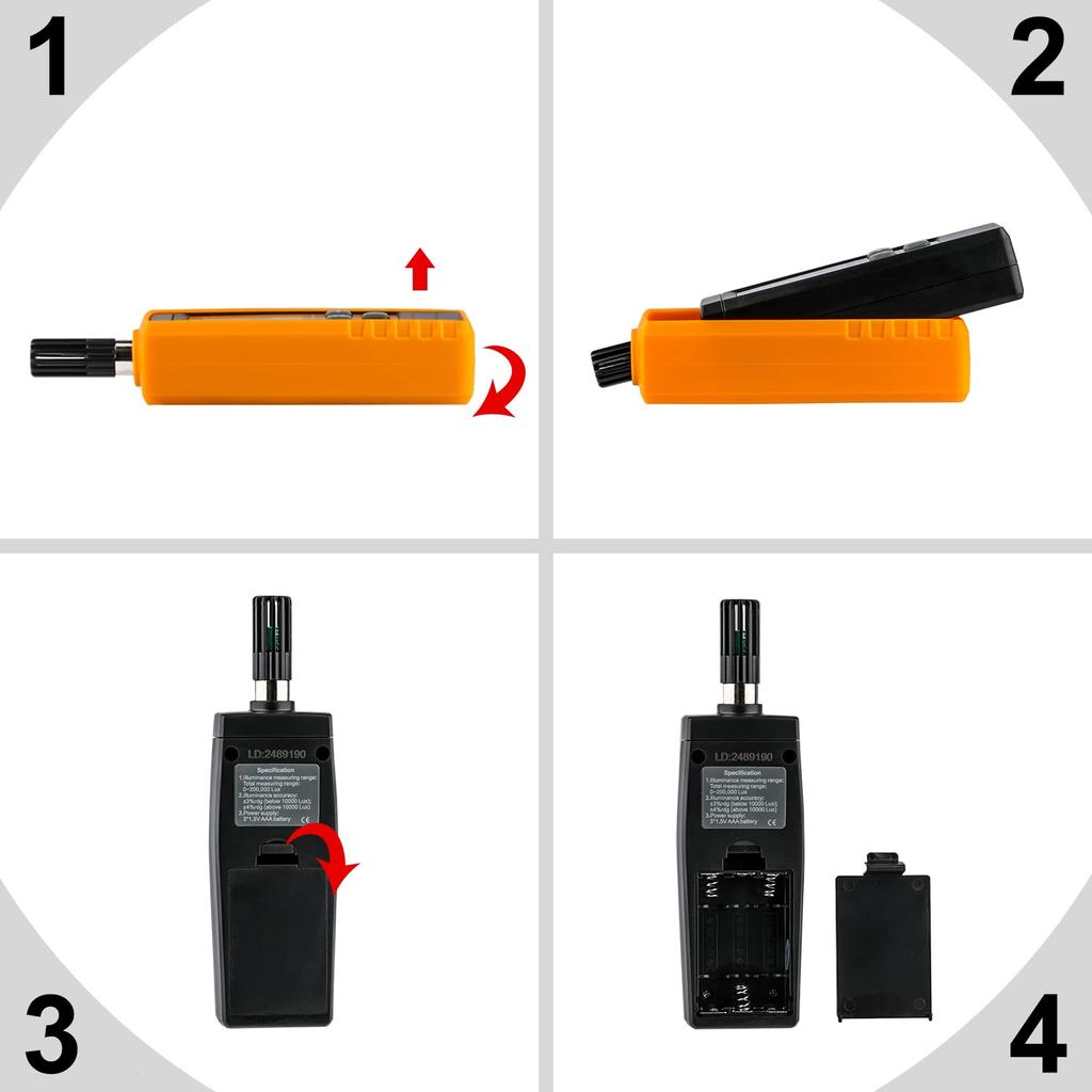 Handheld Digital Hygrometer Thermometer LCD Display Backlight Moisture Tester Gauge for and Agricultural Use Hygrometer, 0~100% RH/-30~60°C