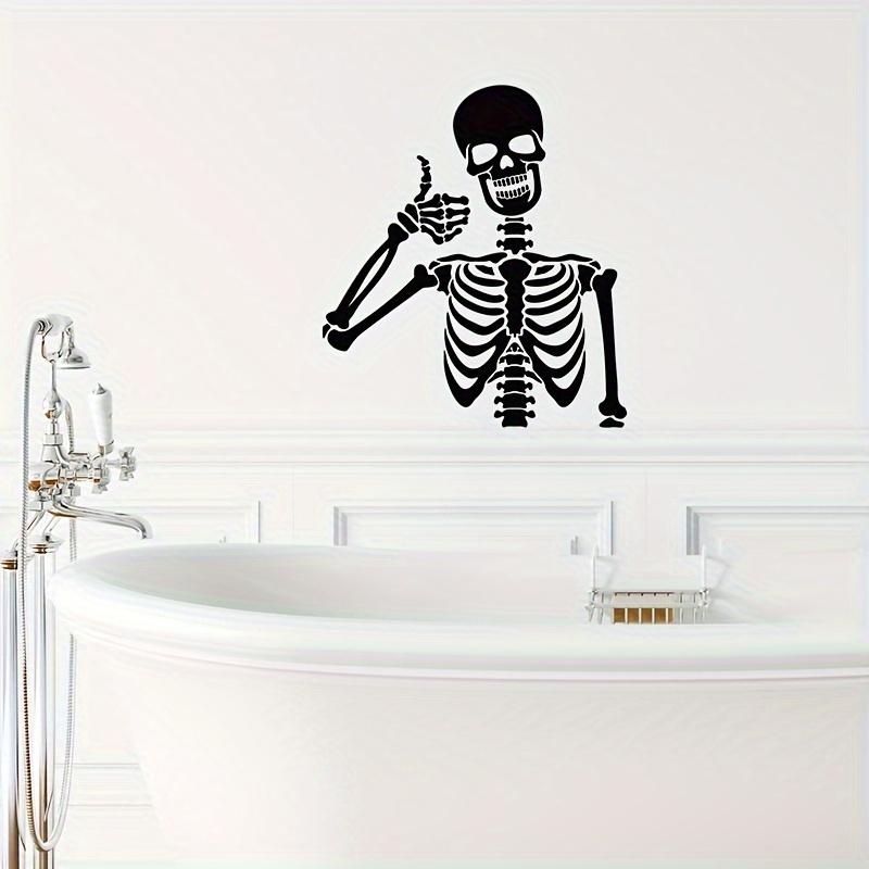 Creepy Chic, Spooky Black Skull Toilet Decal - Bathroom Sticker for Lid & Water Tank, Perfect for Halloween Home Decor