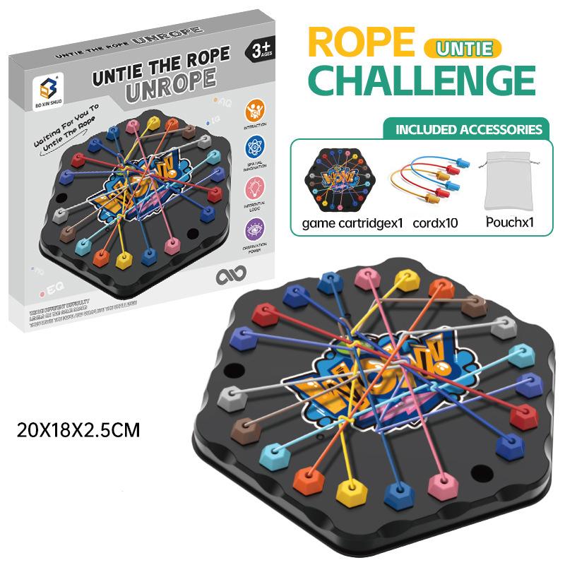 Rope Breaking Battle Challenge Puzzle Knot Toy Educational Interactive Game Logic Training Family Party Gift