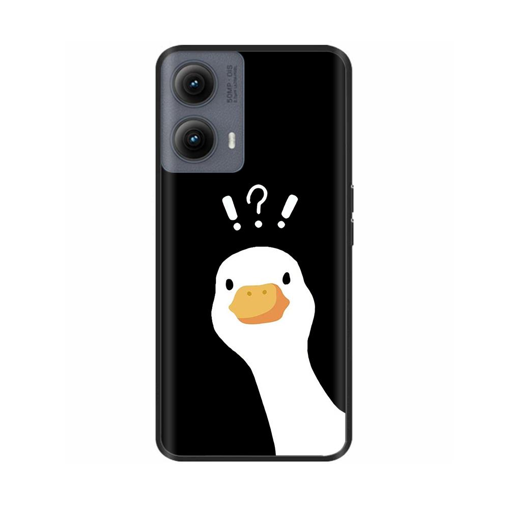 Silicone Casing For Motorola Edge 2024 Case Lovely Cartoon Soft TPU Black Cover For Moto Edge 2024 6.6" Shockproof Fundas Capa