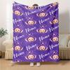 Teletubbies Purple Theme Blanket Personalized Name Soft Warm And Versatile For Sofa Bed Office And Travel Machine Washable Comfortable In All Seasons