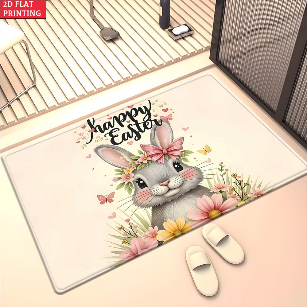 Cute Rabbit Easter Eggs Large Room Carpet Non Slip Cartoon Kids Bedroom Living Room Floor Mat Home Decor Children's Play Carpet