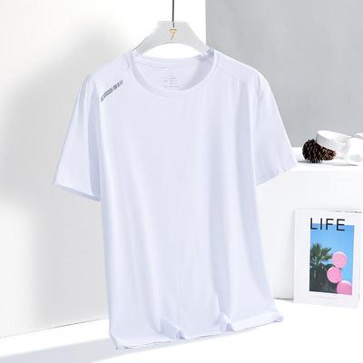 Summer Printed Ice Silk T-shirt Men's Sports and Leisure Running Fitness Breathable Short-sleeved Men's Outdoor Quick-drying Clothes