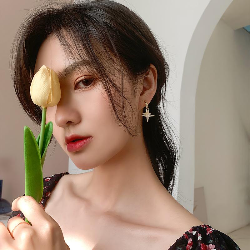 French tetragonal earrings femininity fashion trendy stud earrings style earrings